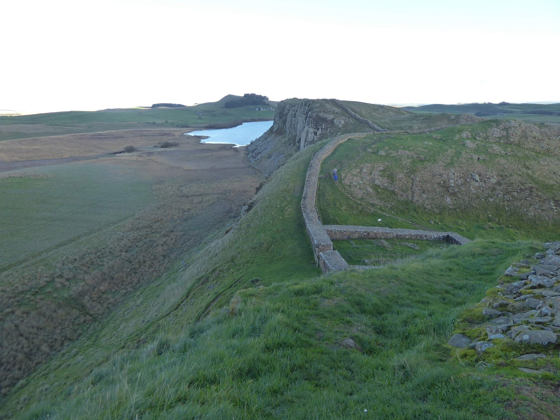 Hadrian’s Wall crossing the central crags beside Crag Lough