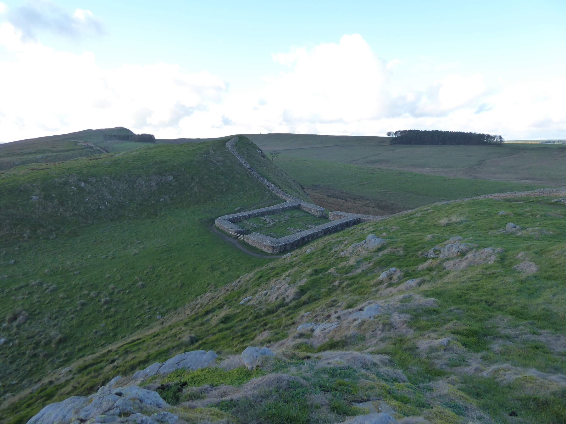 A milecastle attached to Hadrian’s Wall on the central crags