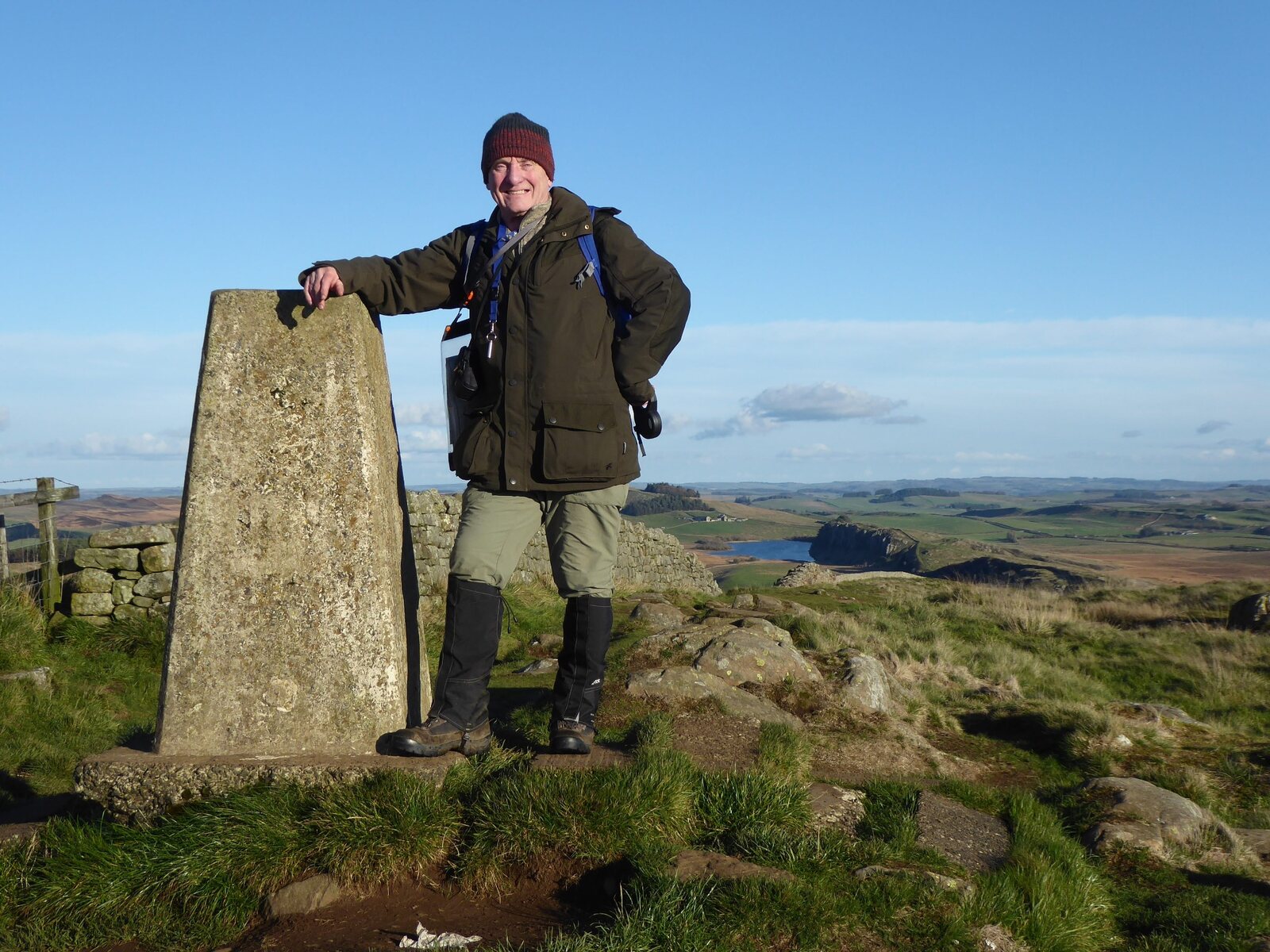 Ron Wood standing on the central section of Hadrian’s Wall