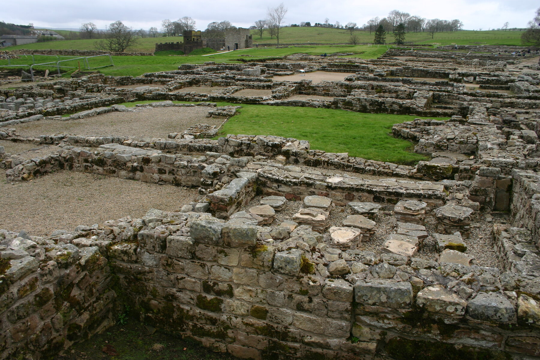 Extensive excavated remains at Vindolanda Roman fort and settlement
