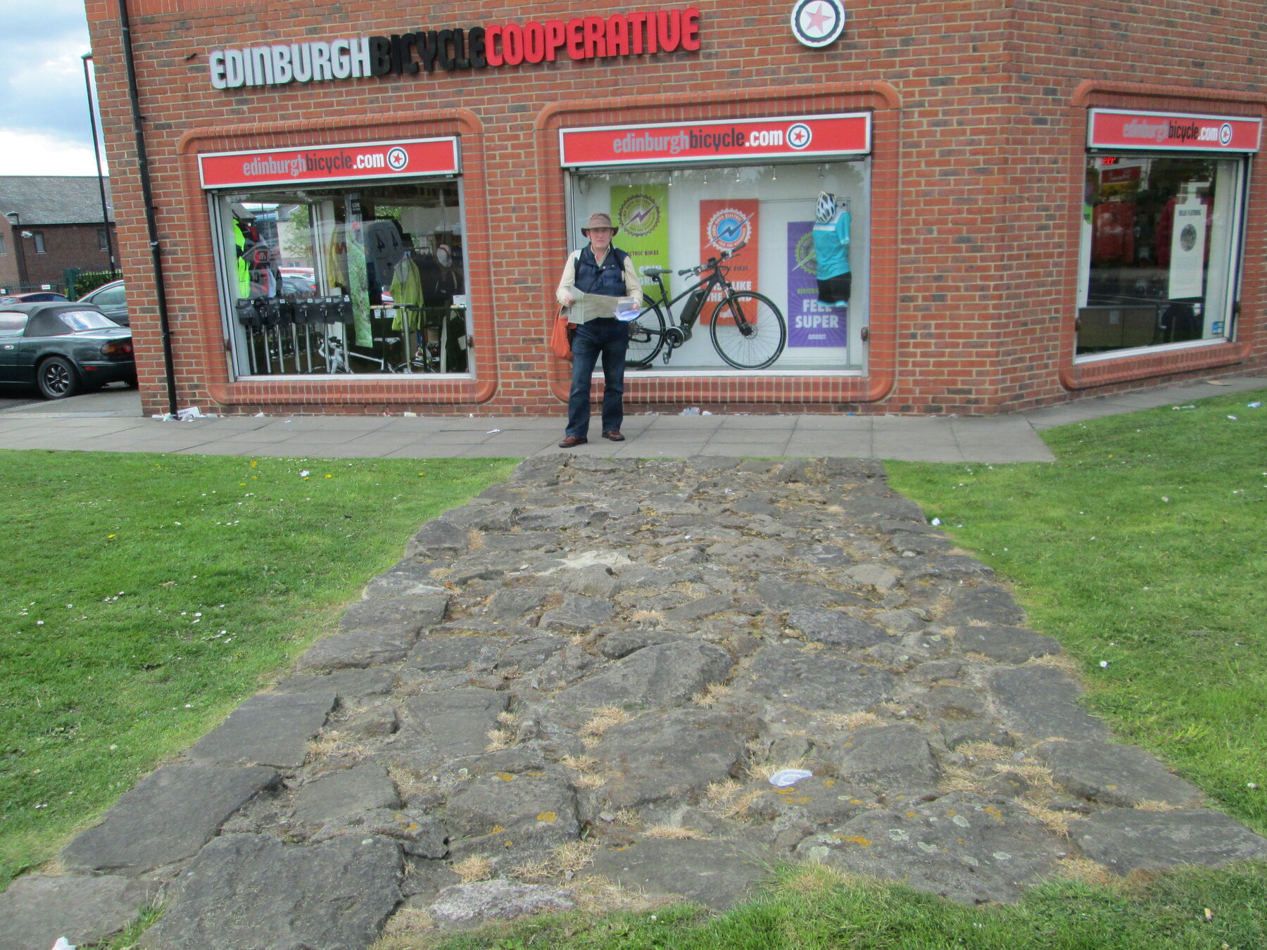 A surviving section of Hadrian’s Wall protected beneath a modern building in Newcastle