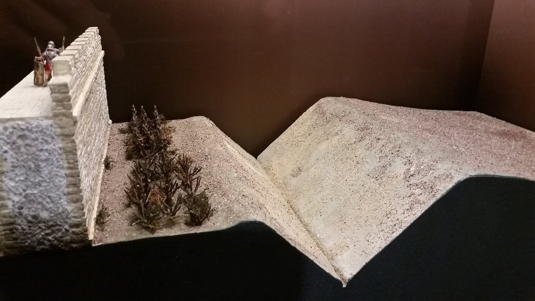 Museum model showing the Wall, ditch and obstacles protecting the northern approach
