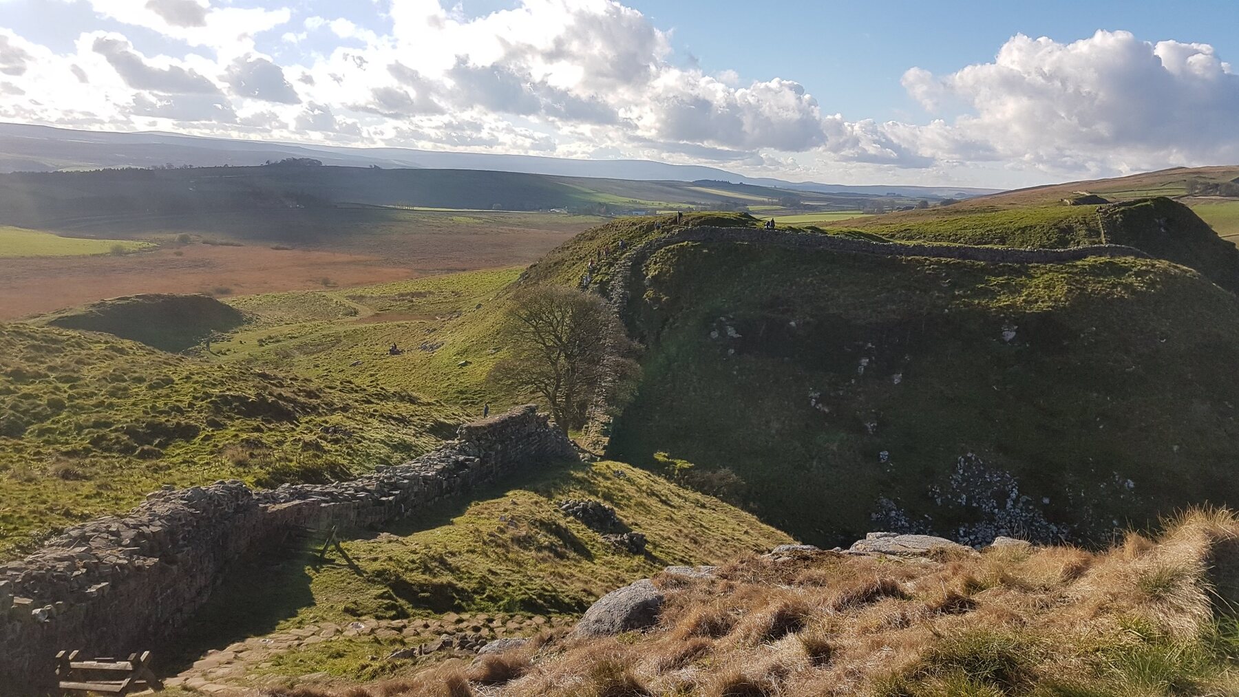 Hadrian’s Wall following the dramatic Whin Sill crags
