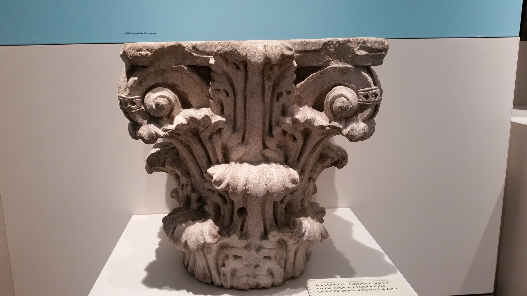 Decorated Roman architectural capital in the Yorkshire Museum