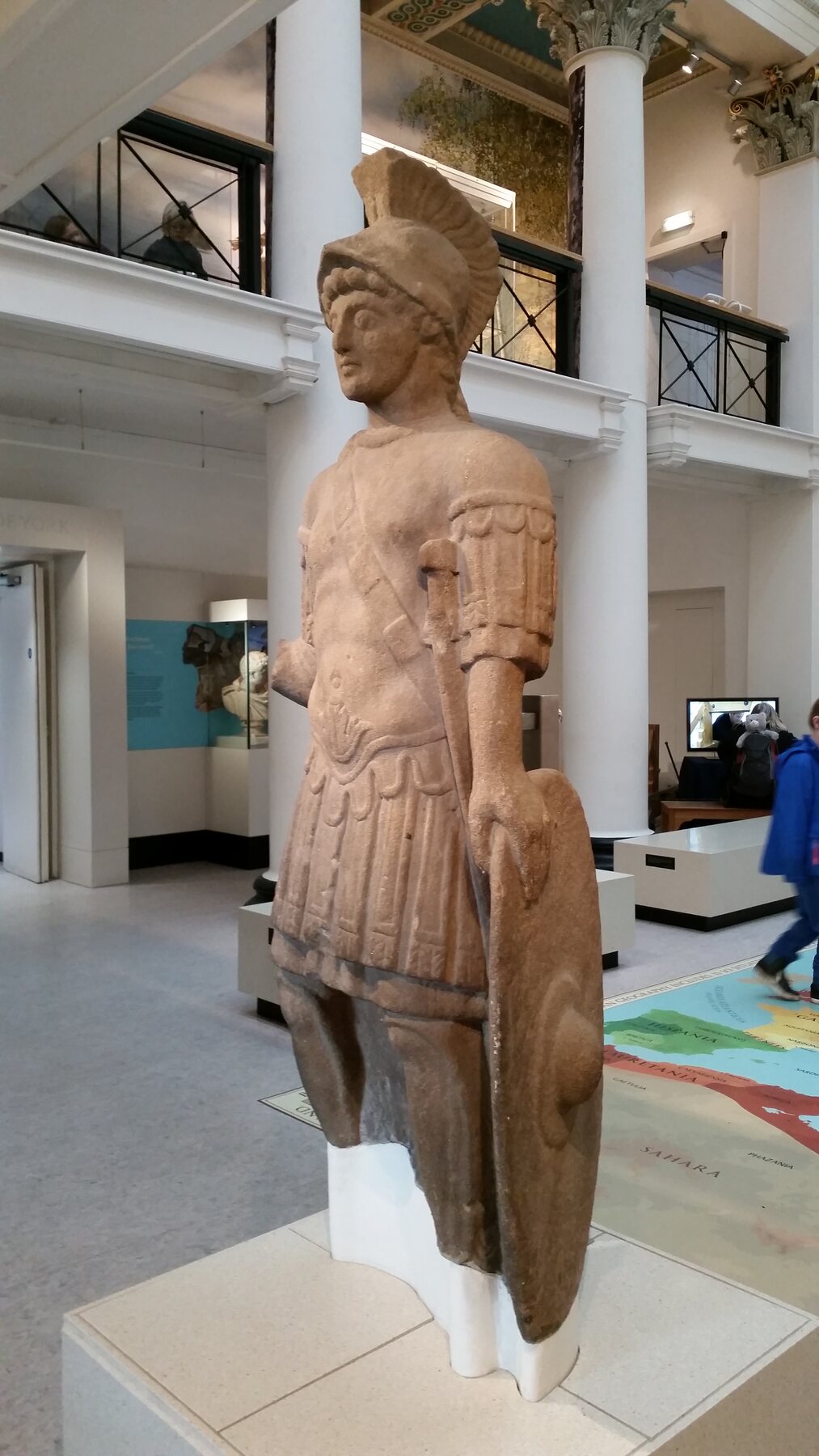 Roman stone statue displayed in the Yorkshire Museum