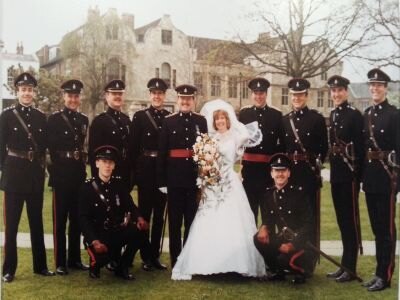 Ron and Hazel Wood at their military wedding at York Minster in 1988